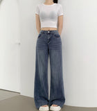 Span Hem Cutting Wide Bootcut Fit Denim Pants