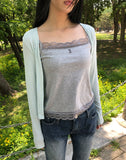 [MADE] Rec Button Lace Sleeveless