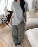 [unisex] Robben Color Matching Roll-up Short Sleeve Tee