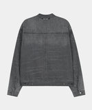 SNAP BIKER DENIM JACKET