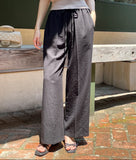 Mezelre Linen Banding Wide Slacks