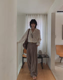Mary three tuck wide slacks