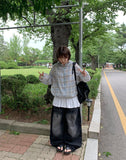 [unisex] Hiban Curved Denim Balloon Wide Pants