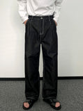 Roll Up Down Wide Denim Pants