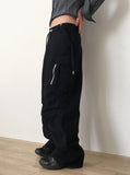 [MADE] Teep pintuck zipper cargo long wide semi-bootcut pants