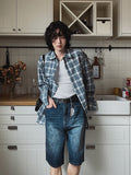 Tailor washed Bermuda denim pants