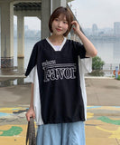 [unisex] Beauter Sporty Color Matching Nylon Over Short Sleeve Tee