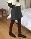 Soki Dot Frill Wool Mini Skirt