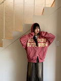 Bipo Over Fit Lettering Two-Way Hood Zip-Up