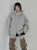 (unisex) Overfit padded hooded zip-up