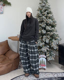 Kale Check Wide Banding Pants