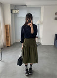 Dekin Shirring Banding Midi Skirt