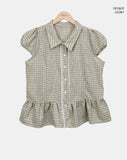 Todin Check Short Sleeve Blouse