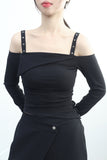 Gency Unbalanced Crop Off Shoulder