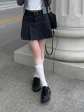 [Belt SET] Genji Belt Denim Pleated Skirt