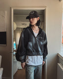 Overspray cropped hooded zip-up