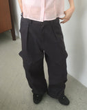 Pite Diagonal Cargo Pocket Wide Pants