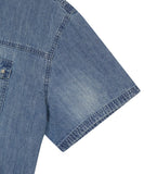 DENIM STUD HALF SHIRT