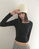 [Brushed Lining] Leha studded round neck slim t-shirt