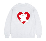 [UNISEX]Bear Heart Back Printing Sweatshirt