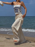 [U-BASIC] Summer Pintuck Linen Wide Pants