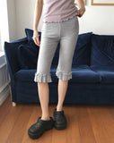 Zabel Rib Frill Capri Pants