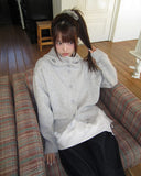 Kuan Hood High Neck Button Knit Cardigan