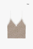 Fatale leopard cropped sleeveless top