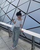Taru Ribbon Lace Crop Blouse