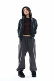 Two-tone panel fleece jogger pants