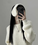 Tab knit earmuffs