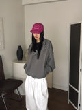 Peubit two-pin tuck banding cotton long wide pants