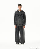 WASHED CUT OFF APPLIQUE SWEAT PANT