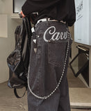 Carry Of Back Lettering Denim Pants