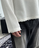 Rattie Damage Ribbed Knit Long Sleeve