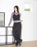 Jeffin Rose embossed two-tone see-through long-sleeved T-shirt