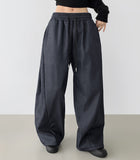 Balloon Two-Way Raw Side Folding Pin Tuck Banding Mega Denim Pants