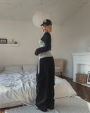 Butterful Lettering Unbalanced Off-Shoulder Long Sleeve