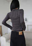 Beni Zip-up Long Sleeve Top