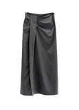 Liboen Ribbon Tie Long Skirt