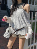 Summer Over Back Eyelet V-Neck Knit