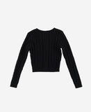 Round Twist Crop Cardigan
