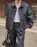 Friendly Pintuck Trucker Denim Jacket