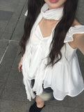 Sean V Shirring Frill Sleeveless Blouse