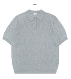 Simon Boucle Collar Short Sleeve Knit