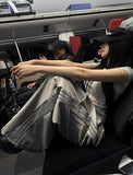 Metal Track Wide Nylon Pants