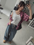 Pig Dying Check Short Sleeve Shirt