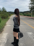 Hapa Leather Warmer Buckle Platform Sole Long Boots