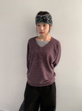 Shinpori Stripe V-Neck Knit Sweatshirt