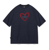 Chain Heart Embroidered Short Sleeve Tee